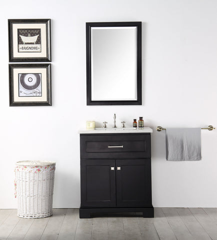 Image of Legion WH7630-E 30" SINK VANITY WITH QUARTZ TOP-NO FAUCET - ESPRESSO WH7630-E