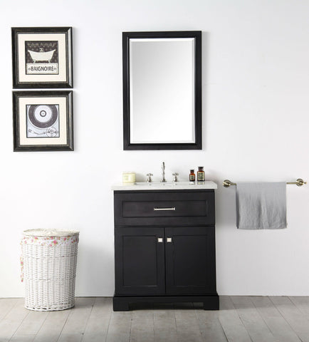 Image of Legion WH7630-E 30" SINK VANITY WITH QUARTZ TOP-NO FAUCET - ESPRESSO WH7630-E