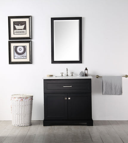Image of Legion WH7636-E 36" SINK VANITY WITH QUARTZ TOP-NO FAUCET - ESPRESSO WH7636-E