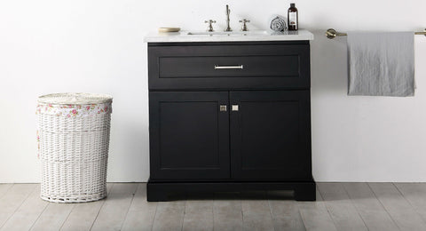 Image of Legion WH7636-E 36" SINK VANITY WITH QUARTZ TOP-NO FAUCET - ESPRESSO WH7636-E