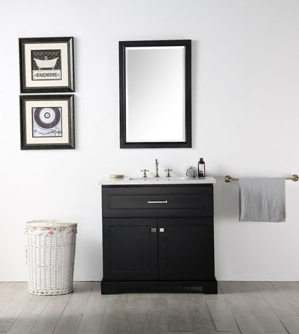 Image of Legion WH7636-E 36" SINK VANITY WITH QUARTZ TOP-NO FAUCET - ESPRESSO WH7636-E