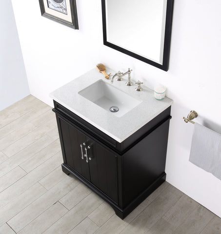 Image of Legion WH7730-E 30" SINK VANITY WITH QUARTZ TOP-NO FAUCET - ESPRESSO WH7730-E