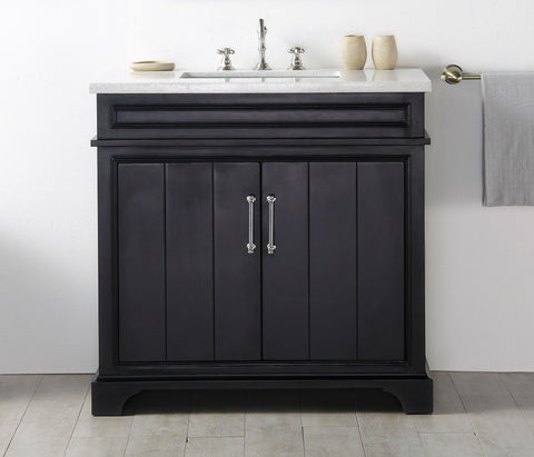 Image of Legion WH7736-E 36" SINK VANITY WITH QUARTZ TOP-NO FAUCET - ESPRESSO WH7736-E