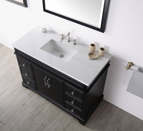 Image of Legion WH7748-E 48" SINK VANITY WITH QUARTZ TOP-NO FAUCET - ESPRESSO WH7748-E