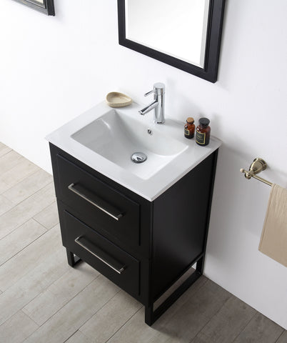 Image of Legion WH7824-E 24" SINK VANITY WITH CERAMIC TOP-NO FAUCET - ESPRESSO WH7824-E