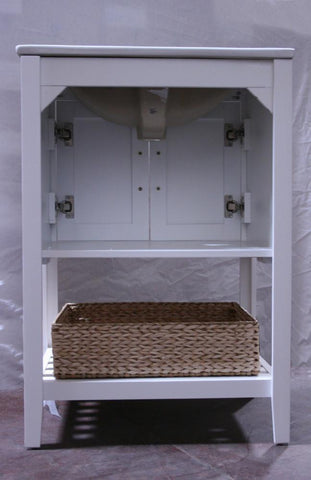 Image of Legion WLF6020-W-BS 24" SINK VANITY WITH BASKET WITHOUT FAUCET - White WLF6020-W-BS