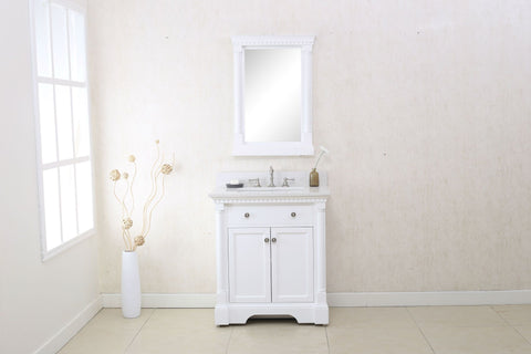 Image of Legion WLF6036-30W 30" MATT WHITE SINK VANITY WITH QUARTZ TOP - White WLF6036-30W