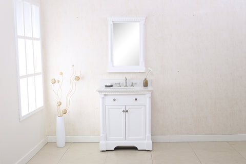 Image of Legion WLF6036-30W 30" MATT WHITE SINK VANITY WITH QUARTZ TOP - White WLF6036-30W
