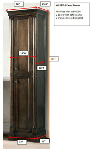 Image of Legion WLF6038 SIDE CABINET WITH ANTIQUE COFFEE FINISH - ANTIQUE COFFEE WLF6038