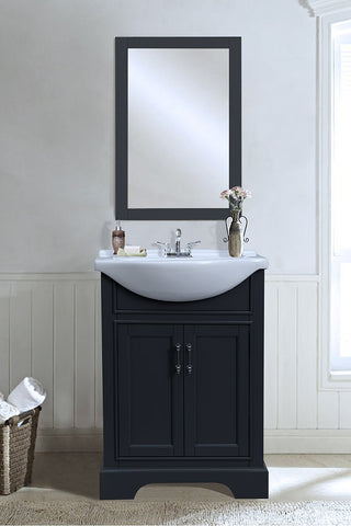 Image of Legion WLF6046 24" GRAY SINK VANITY, NO FAUCET - Dark gray WLF6046