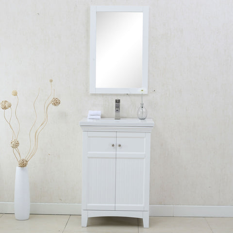 Image of Legion WLF7016-W 24" WHITE SINK VANITY, NO FAUCET - White WLF7016-W