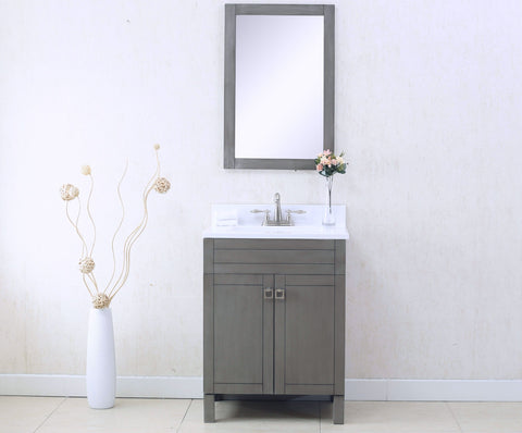 Image of Legion WLF7020-SG 24" SILVER GRAY SINK VANITY, NO FAUCET - Silver gray WLF7020-SG