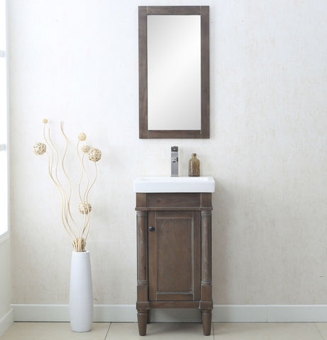 Image of Legion WLF7021-18 18" WEATHERED GRAY SINK VANITY, NO FAUCET - WEATHERED GRAY WLF7021-18