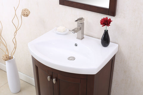 Image of Legion WLF7024 24" ROYAL WALNUT SINK VANITY, NO FAUCET - ROYAL WALNUT WLF7024