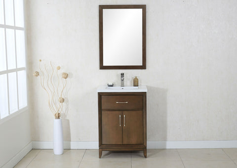 Image of Legion WLF7030-24 24" ANTIQUE COFFEE SINK VANITY WITH CERAMIC TOP, NO FAUCET - ANTIQUE COFFEE WLF7030-24