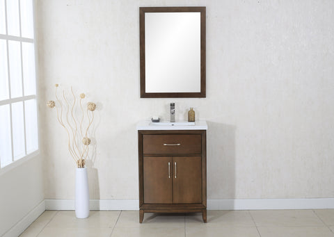 Image of Legion WLF7030-24 24" ANTIQUE COFFEE SINK VANITY WITH CERAMIC TOP, NO FAUCET - ANTIQUE COFFEE WLF7030-24