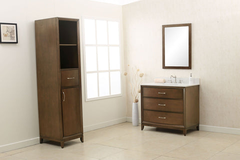 Image of Legion WLF7030-36 36" ANTIQUE COFFEE SINK VANITY WITH QUARTZ TOP - ANTIQUE COFFEE WLF7030-36