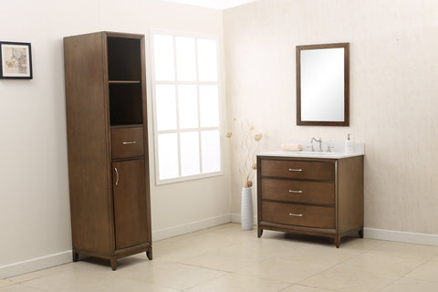 Image of Legion WLF7030-36 36" ANTIQUE COFFEE SINK VANITY WITH QUARTZ TOP - ANTIQUE COFFEE WLF7030-36