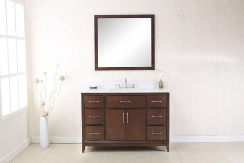 Image of Legion WLF7030-48 48" ANTIQUE COFFEE SINK VANITY WITH QUARTZ TOP, NO FAUCET - ANTIQUE COFFEE WLF7030-48