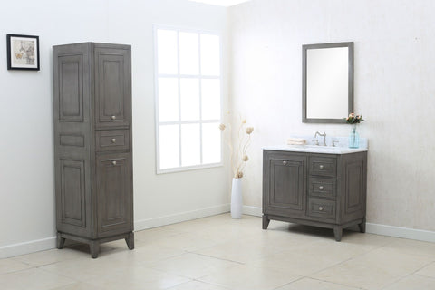 Image of Legion WLF7034-36 36" SILVER GRAY SINK VANITY CABINET MATCH WITH WLF6036-37 TOP, NO FAUCET - SILVER GRAY WLF7034-36