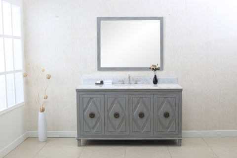 Image of Legion WLF7036-60 60" GRAY SINK VANITY CABINET MATCH WITH WLF6036-61 TOP, NO FAUCET - Gray WLF7036-60
