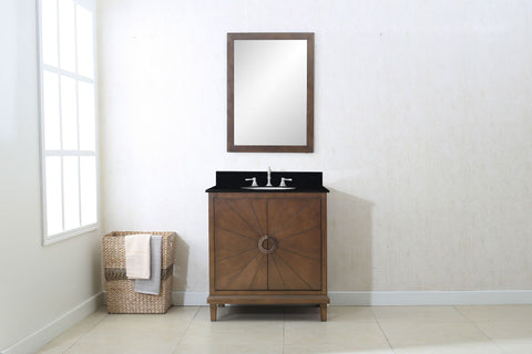 Image of Legion WLF7040-30-AB 30" ANTIQUE COFFEE SINK VANITY WITH WLF6013 TOP, NO FAUCET - ANTIQUE COFFEE WLF7040-30-AB