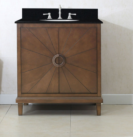 Image of Legion WLF7040-30-AB 30" ANTIQUE COFFEE SINK VANITY WITH WLF6013 TOP, NO FAUCET - ANTIQUE COFFEE WLF7040-30-AB