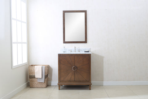 Image of Legion WLF7040-30-CW 30" ANTIQUE COFFEE SINK VANITY WITH WLF7040-31 TOP, NO FAUCET - ANTIQUE COFFEE WLF7040-30-CW