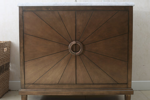 Image of Legion WLF7040-36-CW 36" ANTIQUE COFFEE SINK VANITY WITH WLF7040-37 TOP, NO FAUCET - ANTIQUE COFFEE WLF7040-36-CW