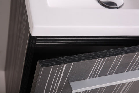 Image of Legion WT21302A SINK VANITY WITH MIRROR - NO FAUCET - Black and White Stripes WT21302A