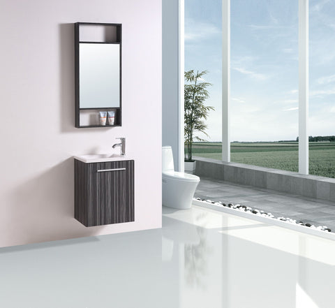 Image of Legion WT21302A SINK VANITY WITH MIRROR - NO FAUCET - Black and White Stripes WT21302A