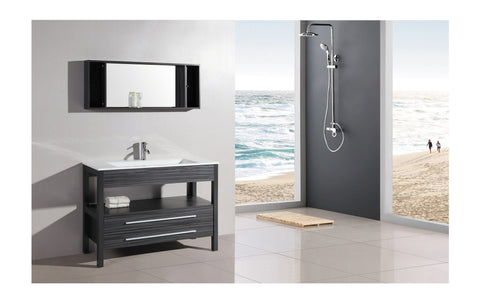 Image of Legion WT21306 SINK VANITY WITH MIRROR - NO FAUCET - Black and Gray Stripes WT21306