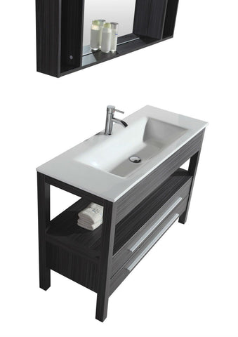 Image of Legion WT21306 SINK VANITY WITH MIRROR - NO FAUCET - Black and Gray Stripes WT21306
