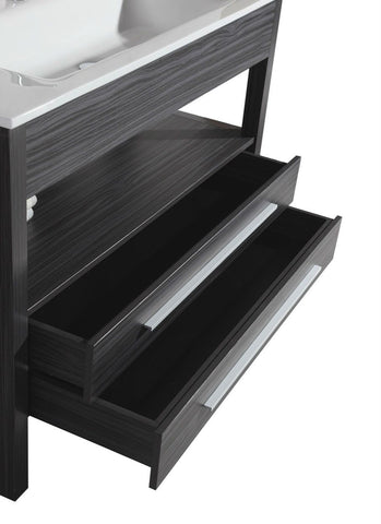 Image of Legion WT21306 SINK VANITY WITH MIRROR - NO FAUCET - Black and Gray Stripes WT21306