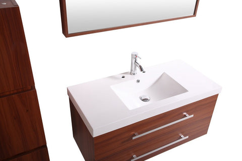 Image of Legion WT5167 SINK VANITY  WITH MIRROR AND SIDE CABINET - NO FAUCET - Cinnamon Brown WT5167
