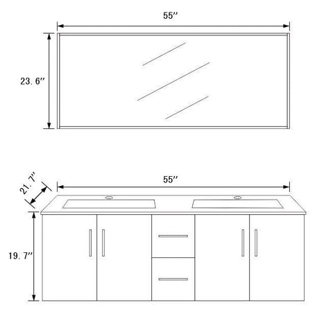Image of Legion WT5184 SINK VANITY WITH MIRROR - NO FAUCET - Muti Brown WT5184