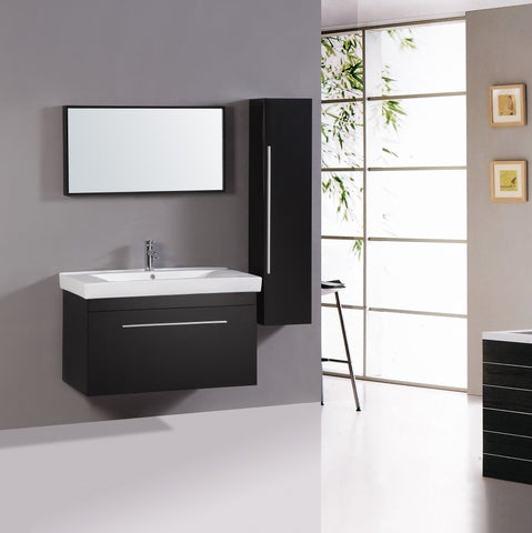 Image of Legion WT9002 SINK VANITY WITH MIRROR AND SIDE CABINET - NO FAUCET - Espresso WT9002