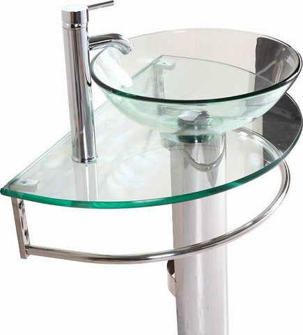 Image of Legion WTB027 SINK VANITY WITHOUT MIRROR AND FAUCET - Clear, Chrome WTB027