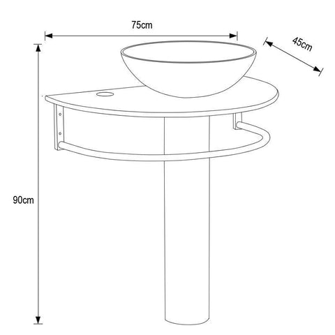 Image of Legion WTB027 SINK VANITY WITHOUT MIRROR AND FAUCET - Clear, Chrome WTB027