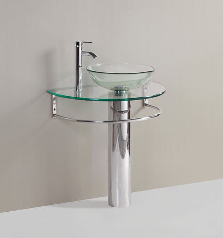 Image of Legion WTB027 SINK VANITY WITHOUT MIRROR AND FAUCET - Clear, Chrome WTB027