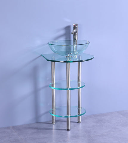 Image of Legion WTB030 SINK VANITY WITHOUT MIRROR AND FAUCET - Clear, Chrome WTB030