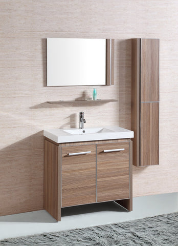 Image of Legion WTH0932-R Sink vanity with mirror and side cabinet - Desert Sand WTH0932-R
