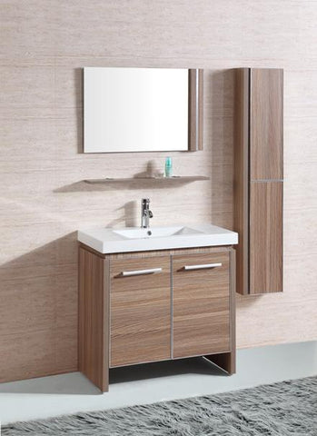Image of Legion WTH0932-R Sink vanity with mirror and side cabinet - Desert Sand WTH0932-R