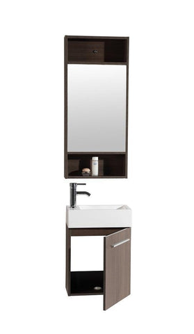 Image of Legion WTH20160A SINK VANITY WITH MIRROR - NO FAUCET - Walnut WTH20160A