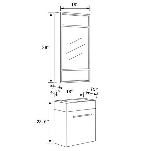 Image of Legion WTH20160A SINK VANITY WITH MIRROR - NO FAUCET - Walnut WTH20160A