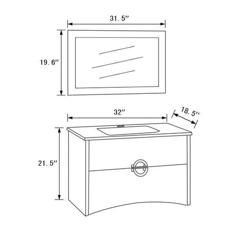 Image of Legion WTH22120B SINK VANITY WITH MIRROR - NO FAUCET - Espresso WTH22120B