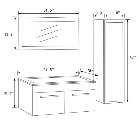 Image of Legion WTM8116 SINK VANITY WITH MIRROR - NO FAUCET - Espresso WTM8116