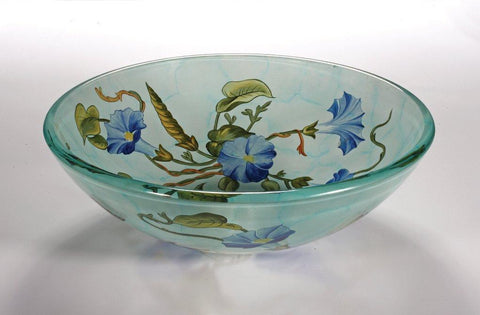 Image of Legion ZA-130 Tempered Glass 1/2" Thick, 16.5" Diameter, 5.5" Height Matching Chrome Pop-Up Drain and Mounting Ring - Anges Twmpes ZA-130