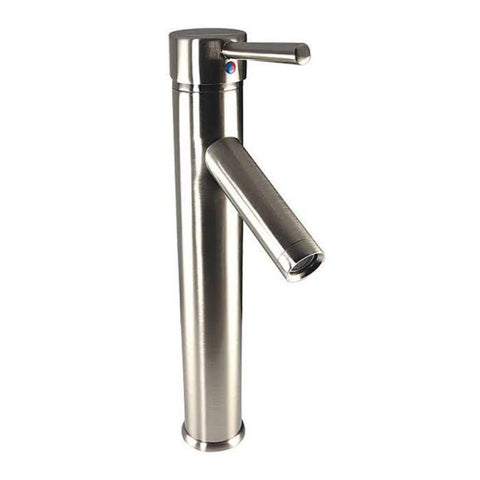 Image of Lucera 36" White Modern Wall Hung Vessel Sink Modern Vanity - Right Offset FVN6136ES-VSL-R-FFT1045BN