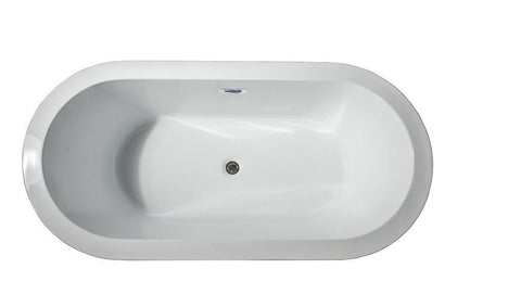 Image of Lure 59" Free Standing Acrylic Vintage Freestanding Bathtub w/ Chrome Drain